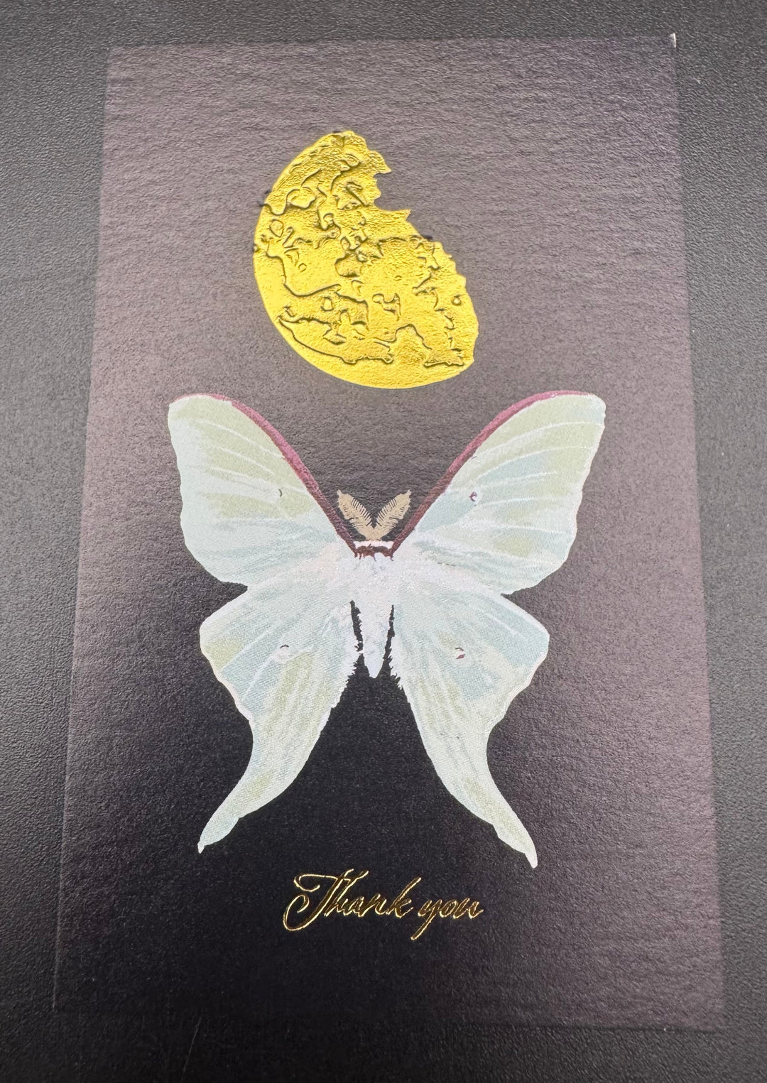 Thank you カード 5枚入り（オオミズアオ）箔押し