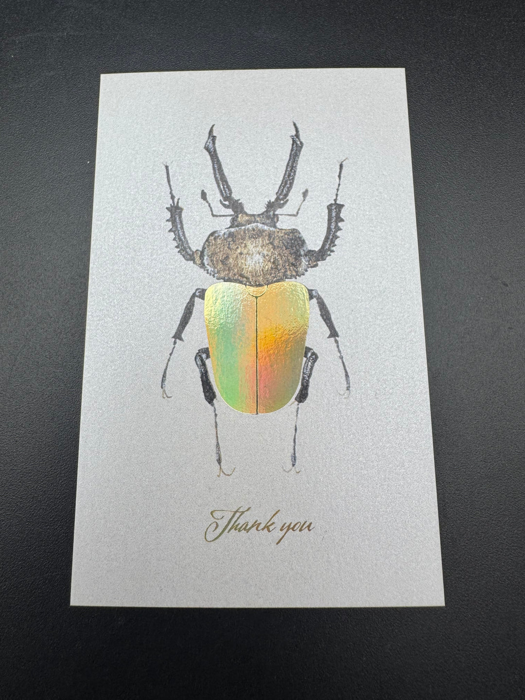 Thank you カード 3枚入り（ニジイロクワガタ）箔押し