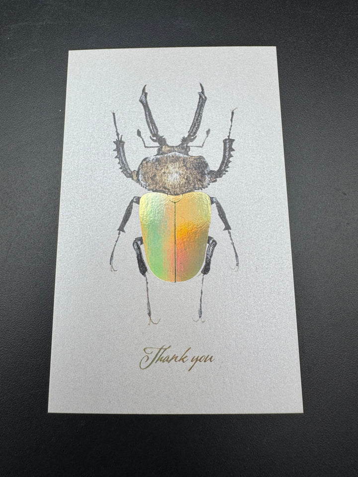 Thank you カード 3枚入り（ニジイロクワガタ）箔押し