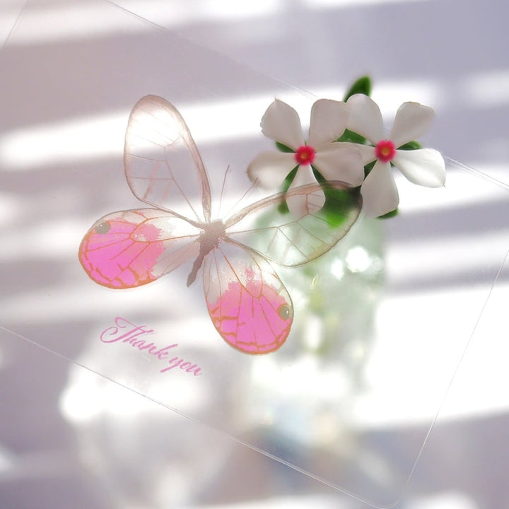 Thank you クリアカード 5枚入り（ベニスカシジャノメ）