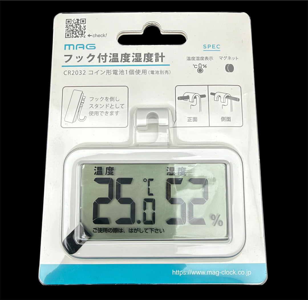 フック付ミニ温度湿度計